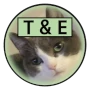 Small logo with cat face and the letters TnE